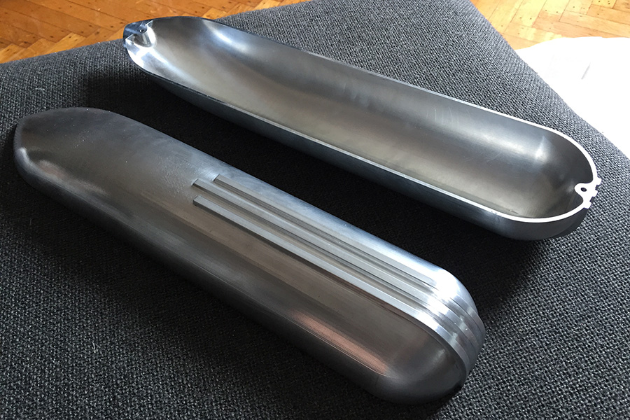 CNC milled aluminum chevrons
