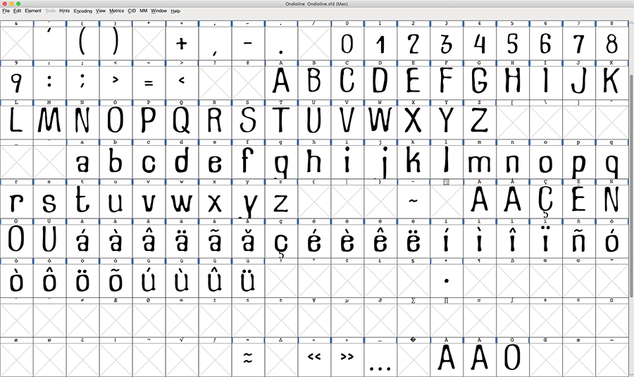 Font creation based on handwritten illustrations in the Ondioline manual